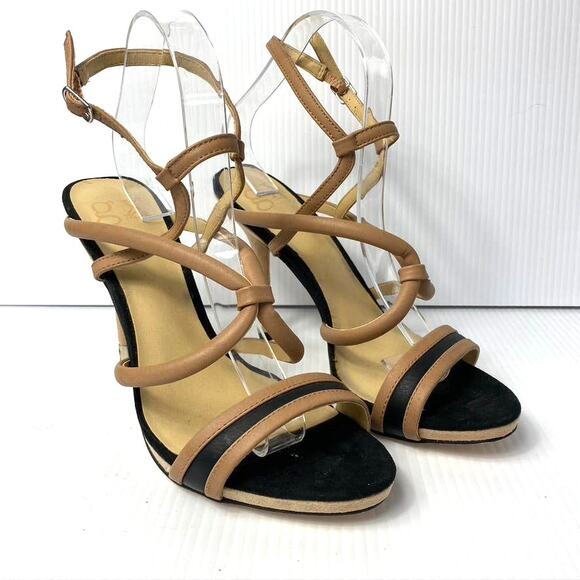 Women's GX by Gwen Stefani Strappy Stiletto Heel Sandals Platform Nude Black 8.5 - Picture 8 of 8